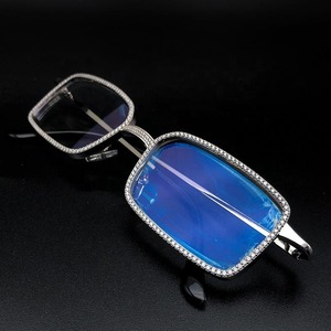High on Demand Retro Round Moissanite Sunglasses Luxury Designer Diamond <b>Eyewear</b> for Casual Daily Wear Available for Sale - Product Image 2