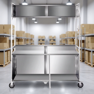 Practical Hot Sale Portable Foldable Stainless Steel Rust Resistant 1.5m Ice Cream Coffee <strong>Food</strong> <strong>Cart</strong> 4-Wheel Trailer Snack <strong>Food</strong> - Product Image 4