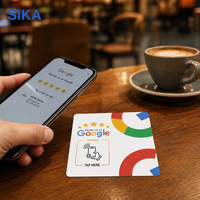 Autocollant en acrylique étanche NFC SIKA personnalisé 12x12cm NTAG215 avec fonction Tap to Rate pour carte de commentaires Google allemande