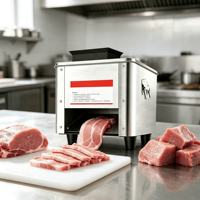 Trancheuse à viande professionnelle robuste, lame en acier inoxydable 304, épaisseur réglable pour viande congelée