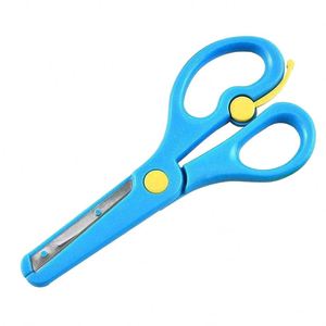 Plastic Paper Cutting - Round Tip Anti-Pinch Safety <b>Scissors</b> With Straight Edge - Product Image 4