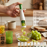 Outil de cuisine, gadget manuel pour couper les raisins, lames en acier inoxydable, coupe-fruits manuel pour cerise, tomate, fraise, petits fruits