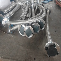 Joint de dilatation à bride en acier inoxydable épaissi avec soufflet métallique 304 en PTFE, tuyau de dilatation à soufflet basse pression, 1 pièce