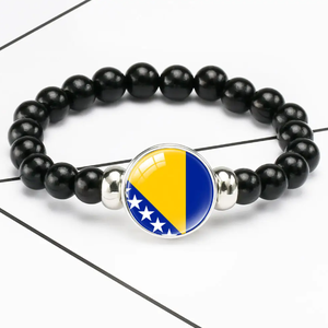 Bracelet élastique <span class=keywords><strong>noir</strong></span> avec drapeau <span class=keywords><strong>de</strong></span> la Jordanie, orné <span class=keywords><strong>de</strong></span> perles et <span class=keywords><strong>de</strong></span> cristaux, souvenir <span class=keywords><strong>de</strong></span> voyage patriotique, avec bouton-pression <span class=keywords><strong>de</strong></span> remplacement - Product Image 4