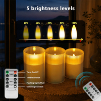 Bougie LED sans flamme avec télécommande et minuterie, effet de flamme vacillante 3D, en plastique, fonctionnant sur piles, pour Halloween, Pâques, Ramadan, Noël, décoration de la maison