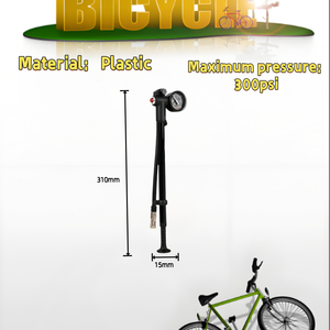 <span class=keywords><strong>Pompe</strong></span> <span class=keywords><strong>à</strong></span> fourche de <span class=keywords><strong>vélo</strong></span> professionnelle haute pression avec manomètre - Outil de gonflage en alliage 300 PSI pour suspension arrière de VTT - Product Image 6