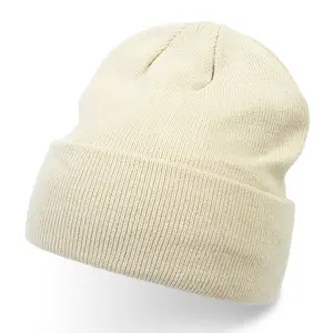 Cuffia in acrilico con Logo ricamato personalizzato su misura per la lavorazione a maglia cappelli a berretto caldi cappello invernale per donne e uomini