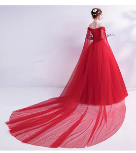 XS-3XL nouvelle robe de fil coloré à manches longues robe de toast de mariage de la mariée robe de soirée Xianqi - Product Image 6