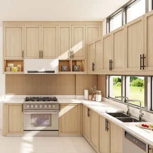خزائن مطبخ عالية الجودة من الخشب الصلب بتصميم أوروبي حديث، أثاث عصري من المصنع مباشرة - Product Image 5