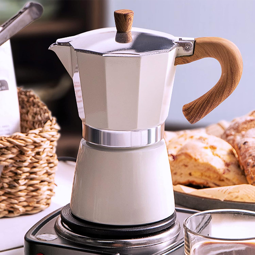 Кофейник Moka cot Итальянская Кофеварка 6 чашек/10 унций плита эспрессо для газа или плиты Кемпинг кубинский кофе или латте