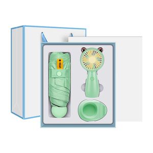 هدايا ترويجية خاصة لحفلات الزفاف الصيفية: مجموعة مروحة صغيرة ومظلة للضيوف والصديقات وحفلات أعياد الميلاد - Product Image 6