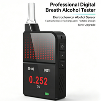 Airsense H3Pro Analyseur d'alcoolémie numérique haute précision à capteur à pile à combustible, testeur d'alcool portable, noir, batterie au lithium, câble