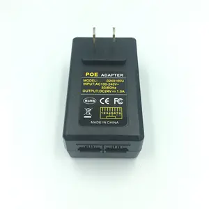 Wall Plug Optional 24V 1A POE受動アダプタ噴射装置Ethernet Gigabit 802.3afためIP cameraP OEスイッチ