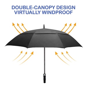Персонализированный сверхлучший Двойной Навес для гольфа большой негабаритный непродуваемый Водонепроницаемый Автоматический Открытый Зонт с черным покрытием - Product Image 6