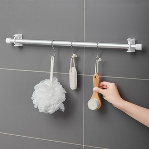 360 Degree Rotating <b>Hook</b> <b>Curtain</b> Rod <b>Hook</b> Steering Telescopic Rod <b>Hook</b> No Punching Ring Triangle for Bathroom - Product Image 1
