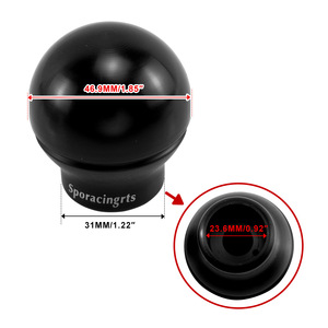 Pommeau de levier de vitesse Sporacingrts 46,9 mm noir en forme de boule ergonomique pour Suzuki Swift Sport ZC33S - Product Image 1