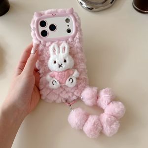 <span class=keywords><strong>Coque</strong></span> de téléphone tendance et luxueuse en fourrure de lapin avec chaîne, antichoc et protection de l'appareil photo pour les femmes, hiver chaud, <span class=keywords><strong>coque</strong></span> pour 11-17 - Product Image 1