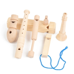 Sifflet en bois uni en gros, fait main, fournitures d'artisanat pour les jeux d'enfants - Product Image 1