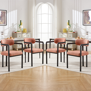 Muebles modernos Vanity Table Black Metal Frame Cafe Chair con brazo para restaurante - Product Image 5