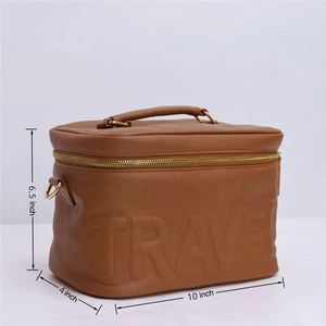 Organisateur de cosmétiques en PU grande capacité pour femme, personnalisable, étanche, pour sac de voyage, avec fermeture éclair, réutilisable, écologique - Product Image 6