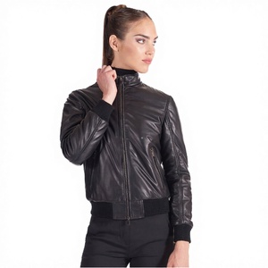 Veste en cuir décontractée pour homme d'âge mûr à col montant, motif à pois, fermeture éclair, printemps, ODM, respirante, coupe-vent - Product Image 3