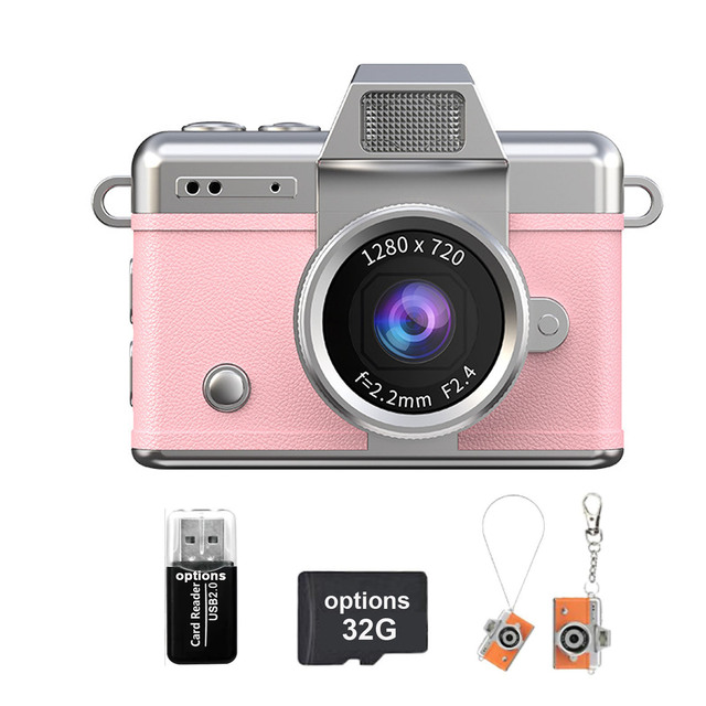Cool Design Miniature Gift Mini Camera for Kids and Teens High-Definition Retro CCD Style Pocket Digital Camera with Lanyard