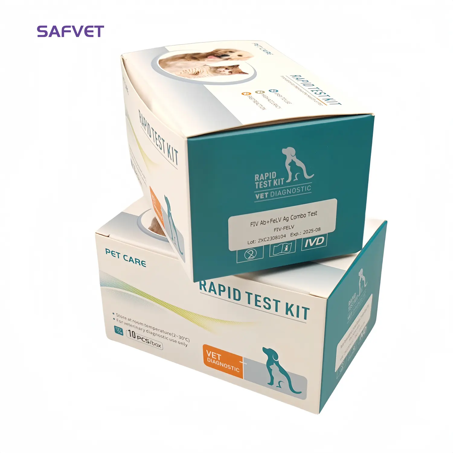 ネコ科fiv ab/felv ag Felino test de sida y leucemia gato Combo Rapid Test kit Cats