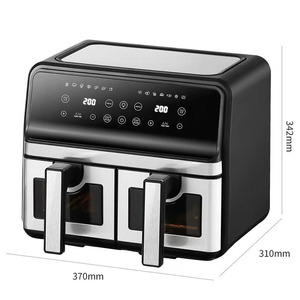 Vente directe usine Friteuse à air double panier avec design moderne grande capacité 4L + 4L carrés - Product Image 3
