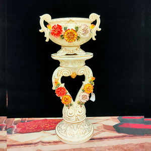Colonne romaine haut de gamme sol Vase Simulation fleur costume décoration salon européen moderne hôtel décoration - Product Image 3