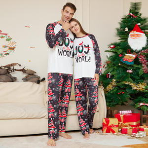 パジャマクリスマス家族セット2025マッチングパジャマグリーンブラックチェック柄コットン5個入り - Product Image 4