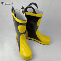 Chaussures de pompier haute résistance, bottes de sécurité antidérapantes pour les opérations de sauvetage incendie