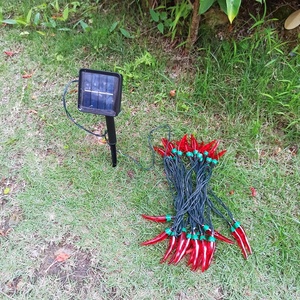 Năng lượng mặt trời LED ánh sáng HS mã 9405409000 6.5m có thể sạc lại ngoài trời không thấm nước vườn trang trí năng lượng mặt trời 30 LED hạt tiêu đỏ chuỗi ánh sáng - Product Image 6