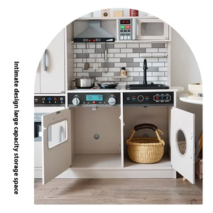 <span class=keywords><strong>Cuisine</strong></span> Jouet <span class=keywords><strong>en</strong></span> <span class=keywords><strong>Bois</strong></span> pour <span class=keywords><strong>Bébé</strong></span> avec Lumière et Sons Réalistes, Ensemble de <span class=keywords><strong>Cuisine</strong></span> Jouet avec Micro-ondes pour Enfant Garçon Fille - Product Image 4
