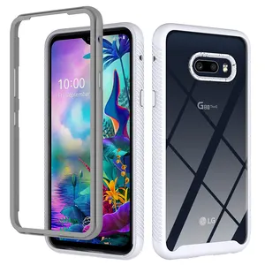 LG G8X Thinq用耐衝撃ケース携帯電話、iphone 12用薄型透明クリスタルクリアTPUバンパー電話ケースバックカバー