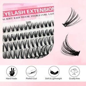 Kit <span class=keywords><strong>de</strong></span> Extensión <span class=keywords><strong>de</strong></span> Pestañas DIY, Grupos <span class=keywords><strong>de</strong></span> Pestañas con Adhesivo, Pestañas en Racimo, Curvatura D, Pestañas Postizas con <span class=keywords><strong>Pinzas</strong></span> - Product Image 4