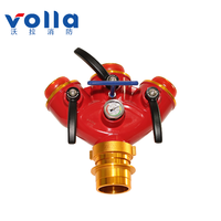 Diviseur d'eau pour tuyau d'incendie Volla à 3 voies, moyenne pression, avec manomètre, vanne en Y à clapet en aluminium 6061 haute pression 2,5 MPa