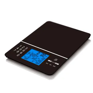 Venta al por mayor 5kg Plataforma de vidrio Balanza digital Cocina Alimentos Báscula con calculadora nutricional