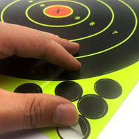 Objetivos de tiro reactivos Splatter de 12x12 pulgadas, paquete de 10 unidades, objetivos fluorescentes autoadhesivos de alta visibilidad tipo ojo de buey