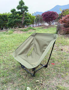 Chaise de camping pliante ultra-légère d'extérieur en alliage d'aluminium, chaise de sol à quatre pieds, chaise sans pieds portable en maille - Product Image 2