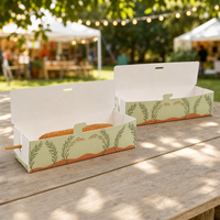 Caja Plegable Autoblocante para Hot Dogs, Contenedores Desechables de Papel Kraft Resistentes y Herméticos para Snacks, Precio de Fábrica