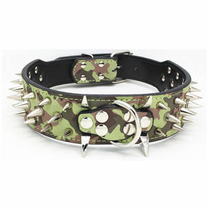 <span class=keywords><strong>Collar</strong></span> de perro de patrón sólido de liberación rápida ostentoso <span class=keywords><strong>Collar</strong></span> con pinchos de cuero PU personalizado con correa almacenada - Product Image 4