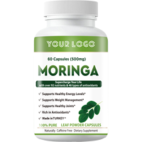 Suppléments à base de plantes Capsules de Moringa 500 MG Soutenir le système immunitaire et le métabolisme Capsules de feuilles de Moringa Superfood vert