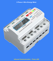 Medidor de Energía Electrónico Trifásico Personalizable de 7P con Pantalla LCD, Corriente Máxima de 100A, Precisión Clase 1.0, RS485 Modbus Surge HUZI