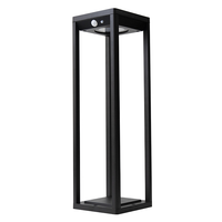 Lampadaire solaire moderne en aluminium moulé sous pression pour jardin extérieur, avec capteur de mouvement et lentille en verre