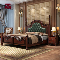 Ensemble de meubles de chambre à coucher complet avec lit king size européen, armoire et commode
