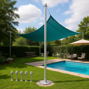 Mât de parasol autoportant en aluminium de 8 pieds pour auvent de patio - Product Image 2