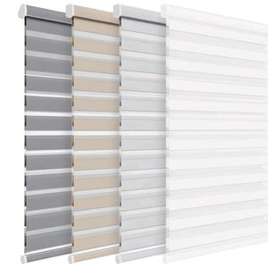 Persianas Enrollables Modernas de Tela PVC con Diseño de Cebra, Inalámbricas, a Medida, Opacas, para Ventanas Francesas, con Control Inteligente por WiFi - Product Image 1