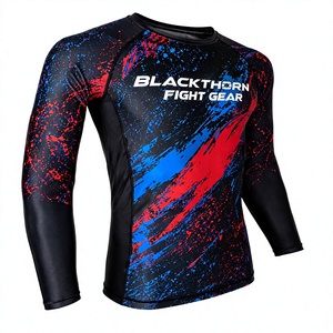 Camiseta de Manga Larga para Hombre, Diseño Personalizado OEM, Sublimación, Secado Rápido, Poliéster, para MMA y BJJ - Product Image 1