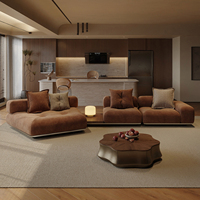 Canapé d'angle et sur mesure en bois massif et velours, modèle haut de gamme 2026 pour salon spacieux - Nouvelle collection Orion