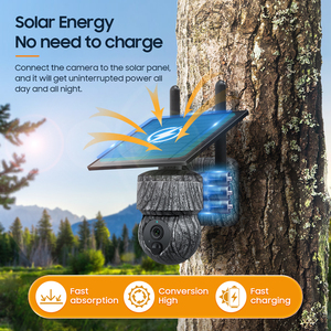 Mini cámara de seguridad solar ESOE 4 Super HD con baterías incorporadas de 7500mAh Función de visión nocturna Baja potencia 5W Solar PTZ CCTV - Product Image 3